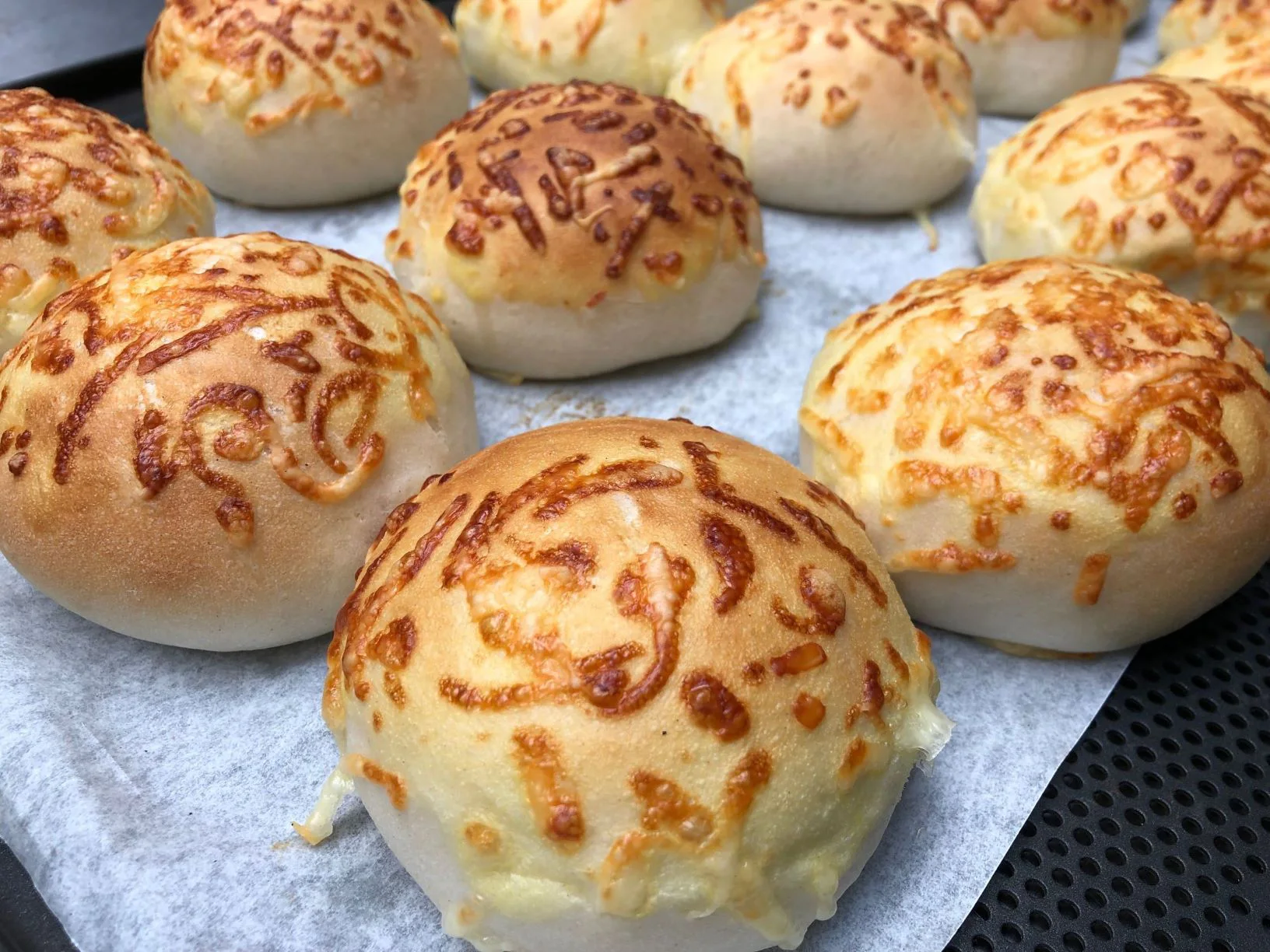 Cheese buns made with a FoodJet cheese depositor