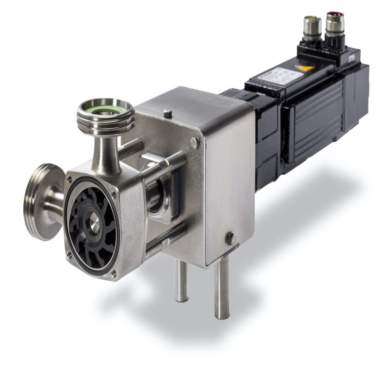Servo driven impeller pump for a FoodJet precision depositing system