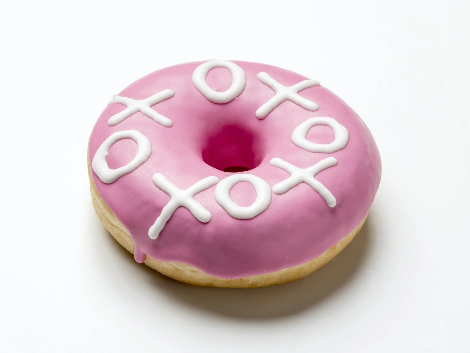 Donut decorated with chocolate