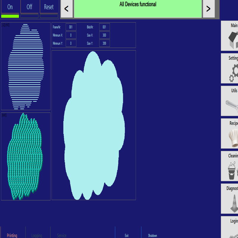 Screenshot of FoodJet free form pattern generator software