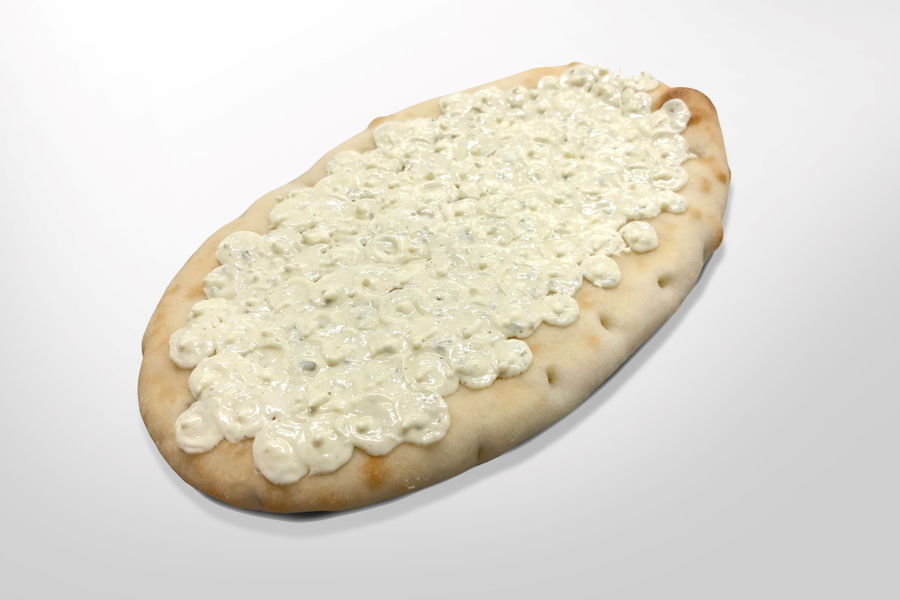 Flatbread with garlic butter evenly applied by FoodJet butter depositor
