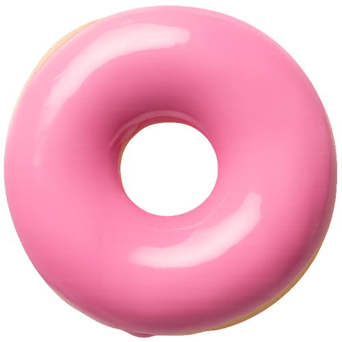 Pink donut before decorating