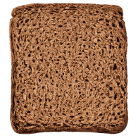 Slice of brown bread before depositing