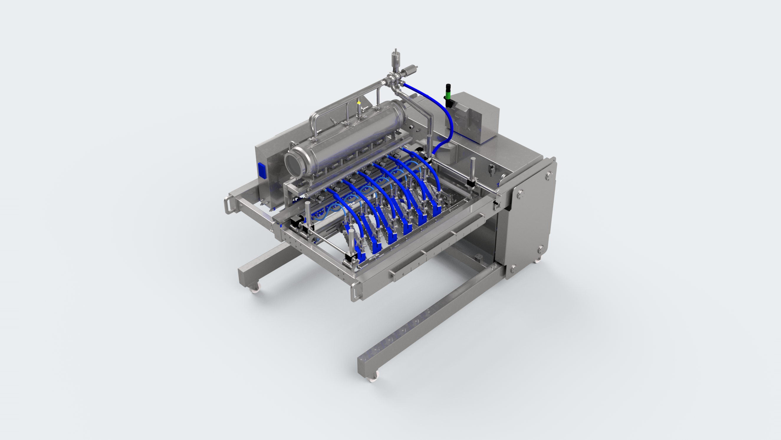 MDLV1200 mobile depositor large with vision, up to 1200 mm working width, 3D render