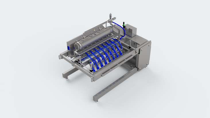 MDLV1600 mobile depositor large with vision, up to 1600 mm working width, 3D render