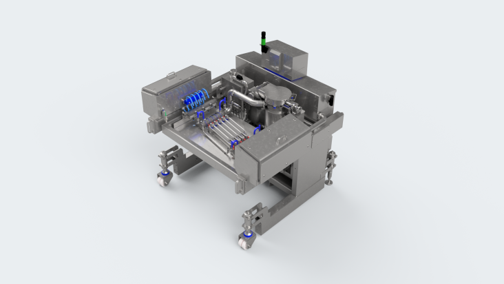MDLVW300 mobile depositor large with vision and heated supply unit, 300 mm working width, 3D render