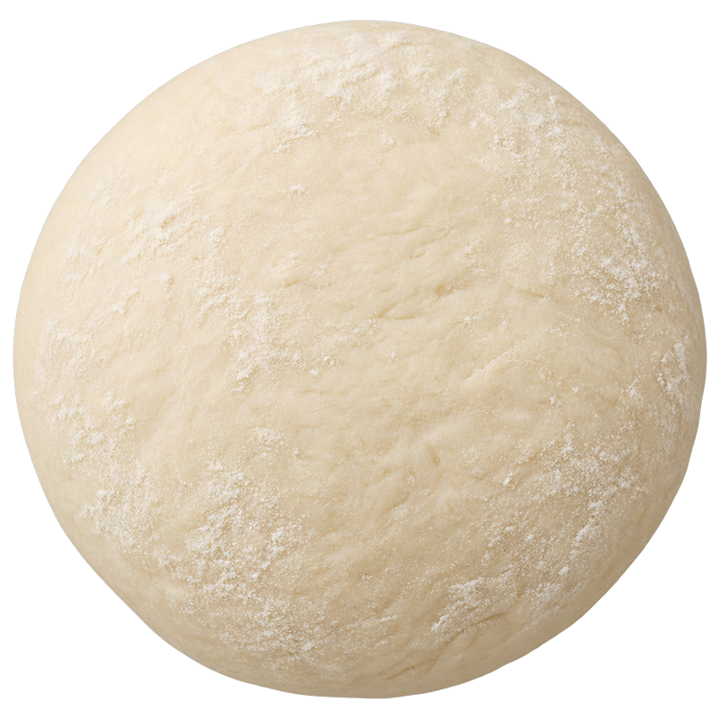 Round dough bun before depositing