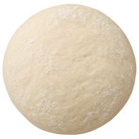 Round dough bun before depositing