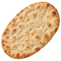 Plain oval flatbread before depositing