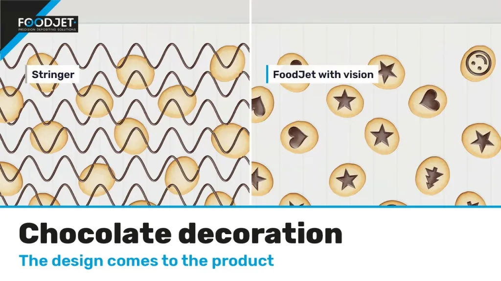 Animation still: chocolate decoration on biscuits